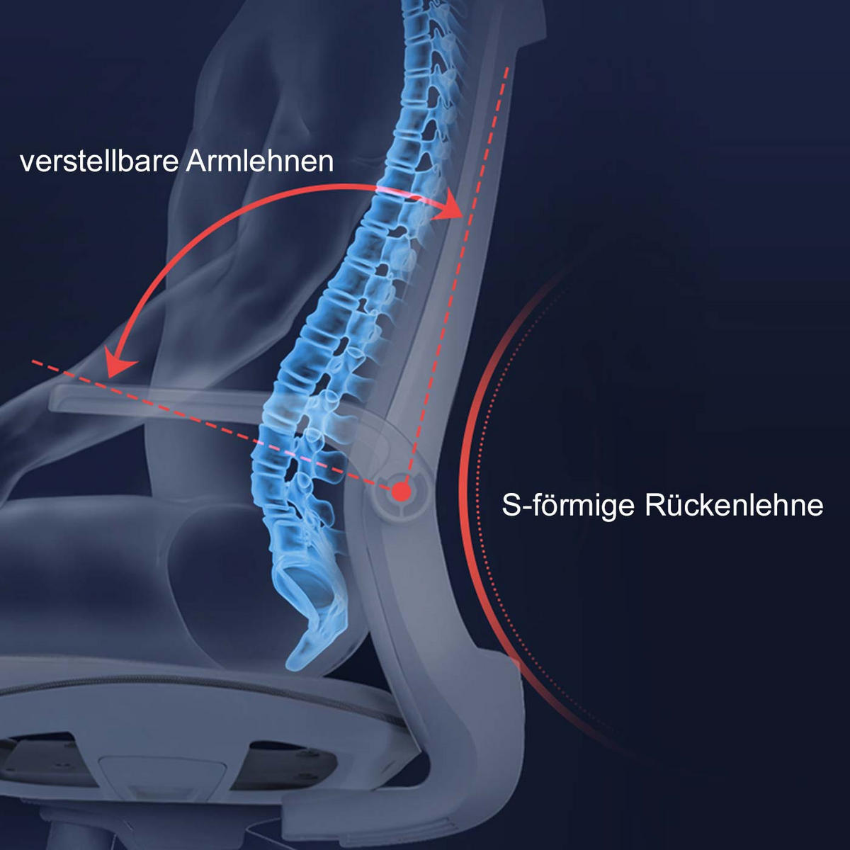 BÜROSTUHL Grau - Grau, Textil (66/102/46cm) - SIHOO
