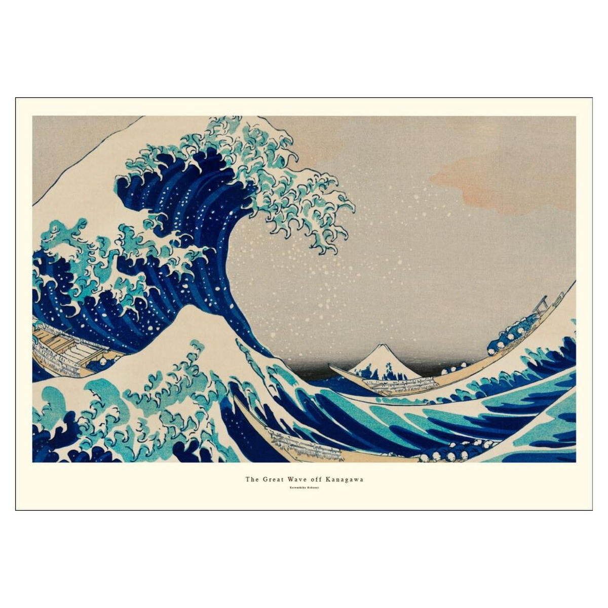 POSTER A.P. Atelier - The Great Wave off Kanagawa - Blau, Papier (50/70/0.1cm) - Poster&Frame