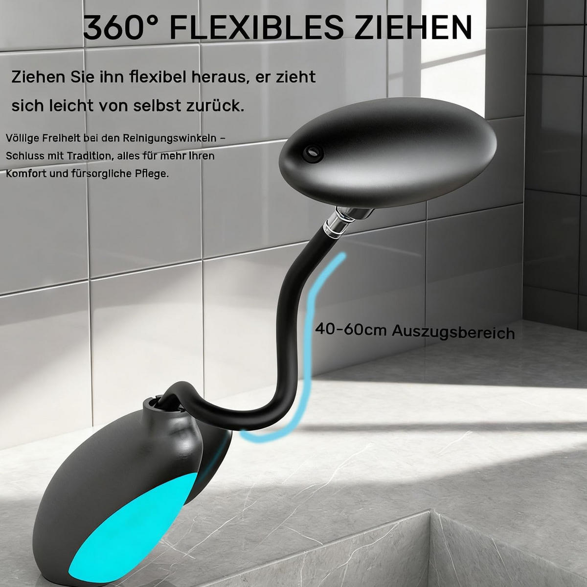 WASCHTISCHARMATUR – Grau – Mit Ambiente-Beleuchtung - Grau, Metall (36/13.5/24.5cm)
