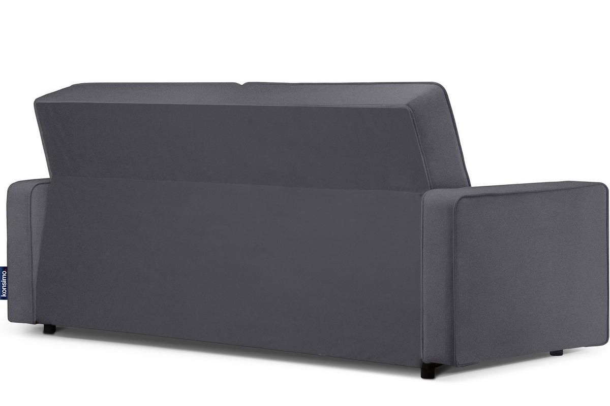 SCHLAFSOFA ORIO 3 Personen, Gewebe-Stoff, Anthrazit - Anthrazit, Textil (219/90/90cm) - KONSIMO®
