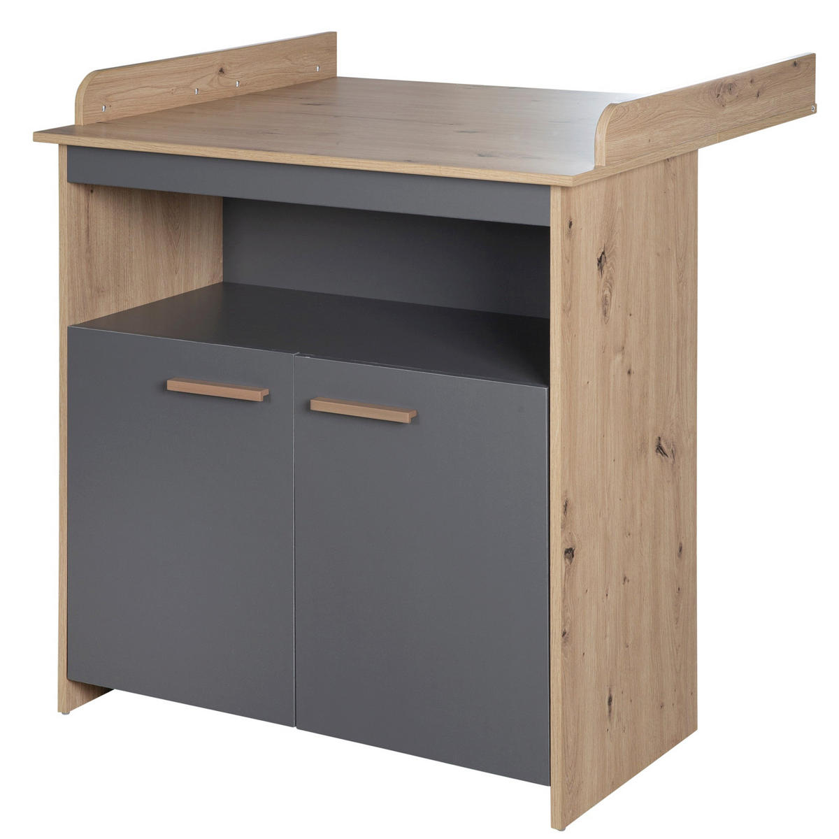 WICKELKOMMODE Anna - Anthrazit/Sonoma Eiche, Holz/Holzwerkstoff (88/98/75cm) - Roba