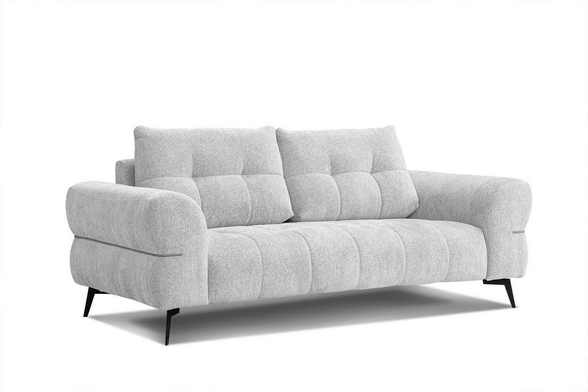 SOFA SALVINI 3-Sitzer, hellgrau - Hellgrau/Schwarz, Holzwerkstoff/Textil (176/88/99cm) - Courtois Laville