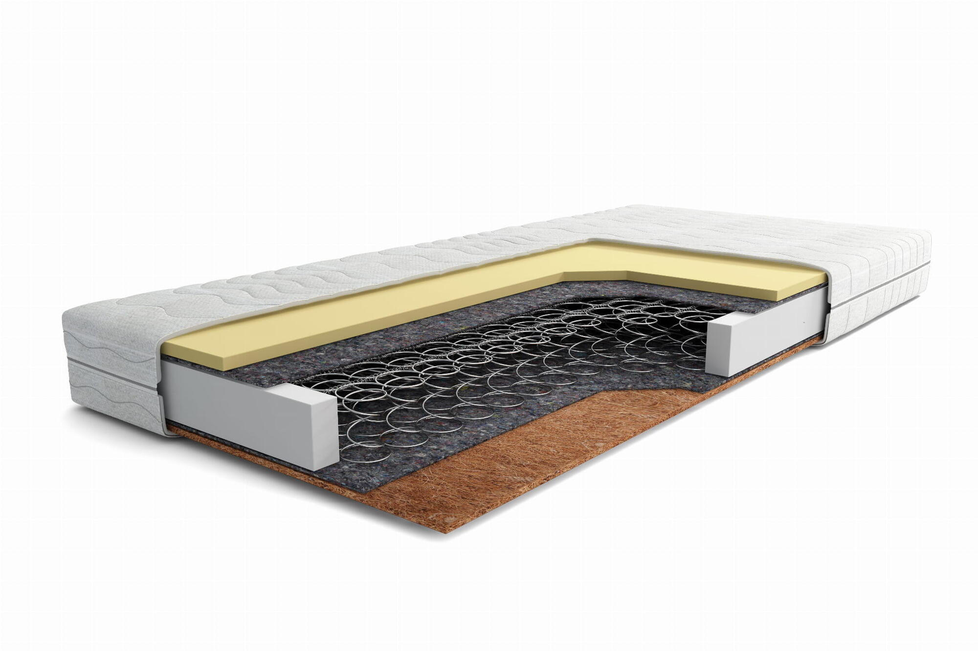 FEDERKERNMATRATZE POLLO Weiß 140x200x15 cm - Weiß, Textil - FURNLUX