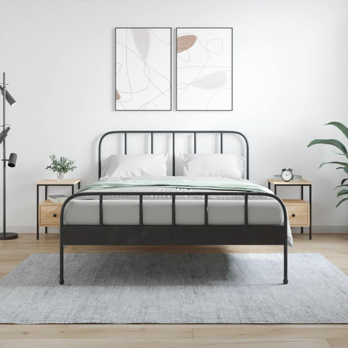 NACHTTISCH 2 Stk. mit 1 Schublade 34/36/50 cm aus Holzwerkstoff in Sonoma-Eiche Dekor - Sonoma Eiche, Holz (34/50/36cm) - vidaXL