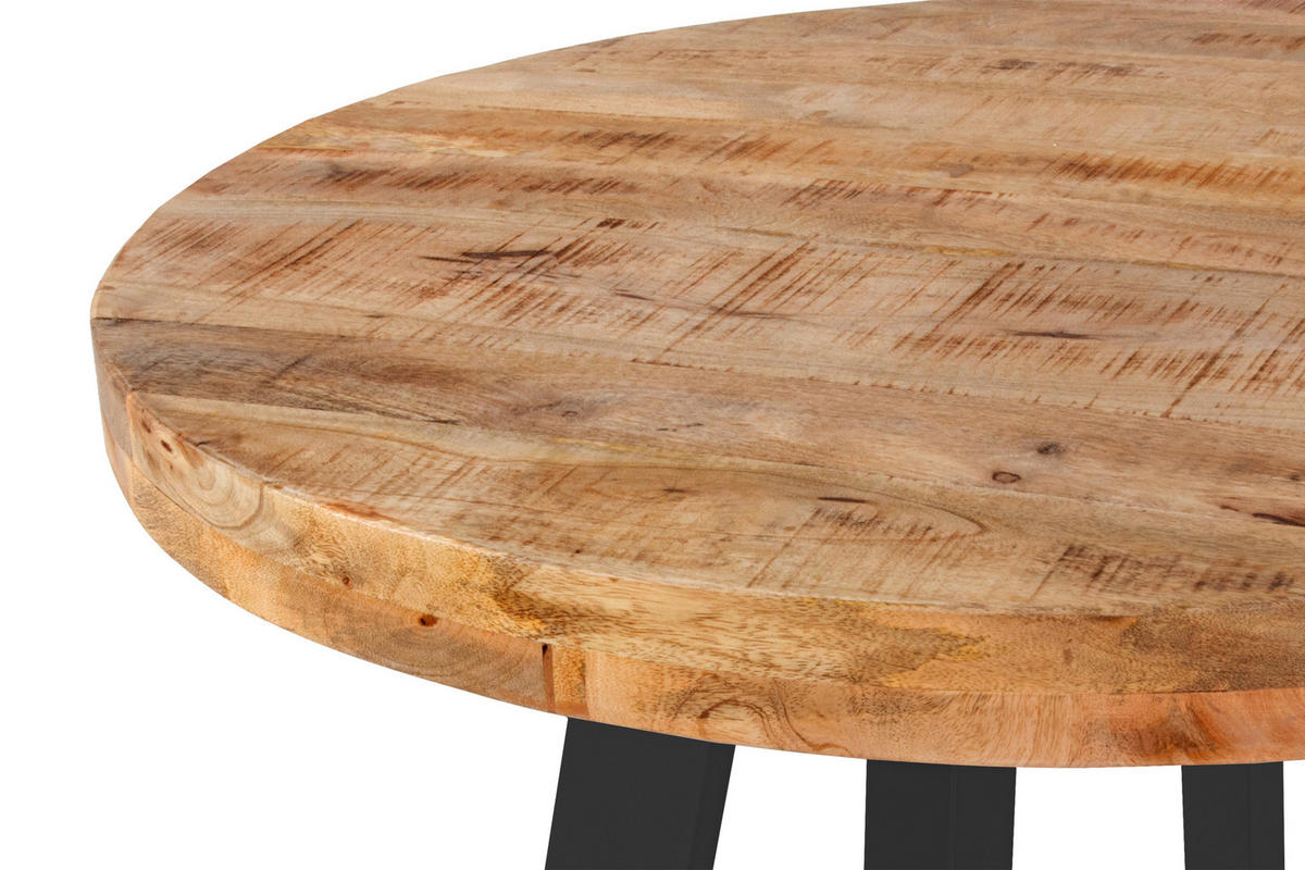 ESSTISCH ADELINA - Beige/Schwarz, Holz/Metall (140/140/77cm) - SAM