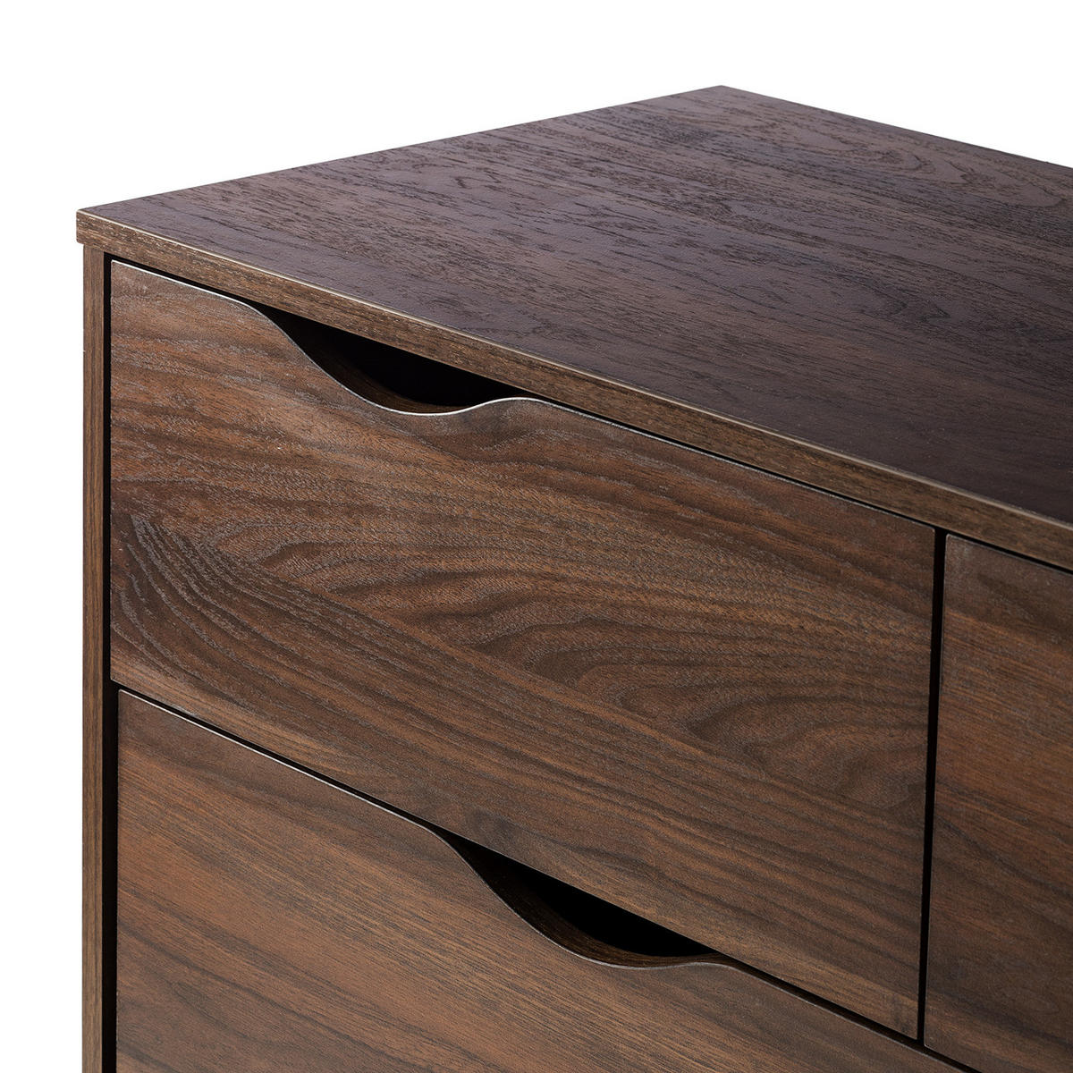 KOMMODE - 5 Schubladen, Walnuss Dekor - Walnussfarben, Holz/Holzwerkstoff (98/101/39cm) - home24