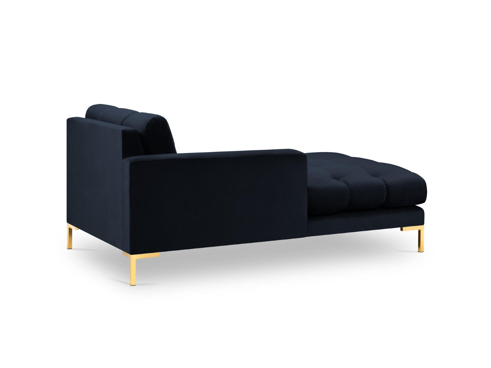 CHAISELONGUE links Mamaia aus Samt dunkelblau - Dunkelblau, Textil (102/75/185cm) - Micadoni