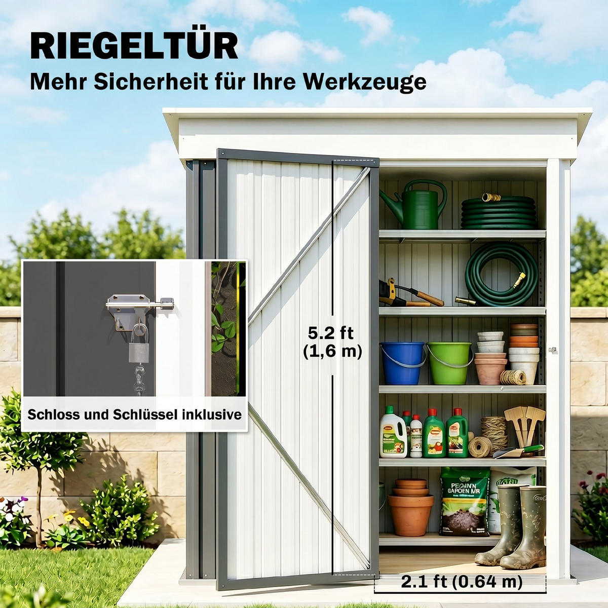 GERÄTEHAUS Verzinkter Stahl Dunkelgrau - Dunkelgrau, Metall (95/181/161cm) - Outsunny