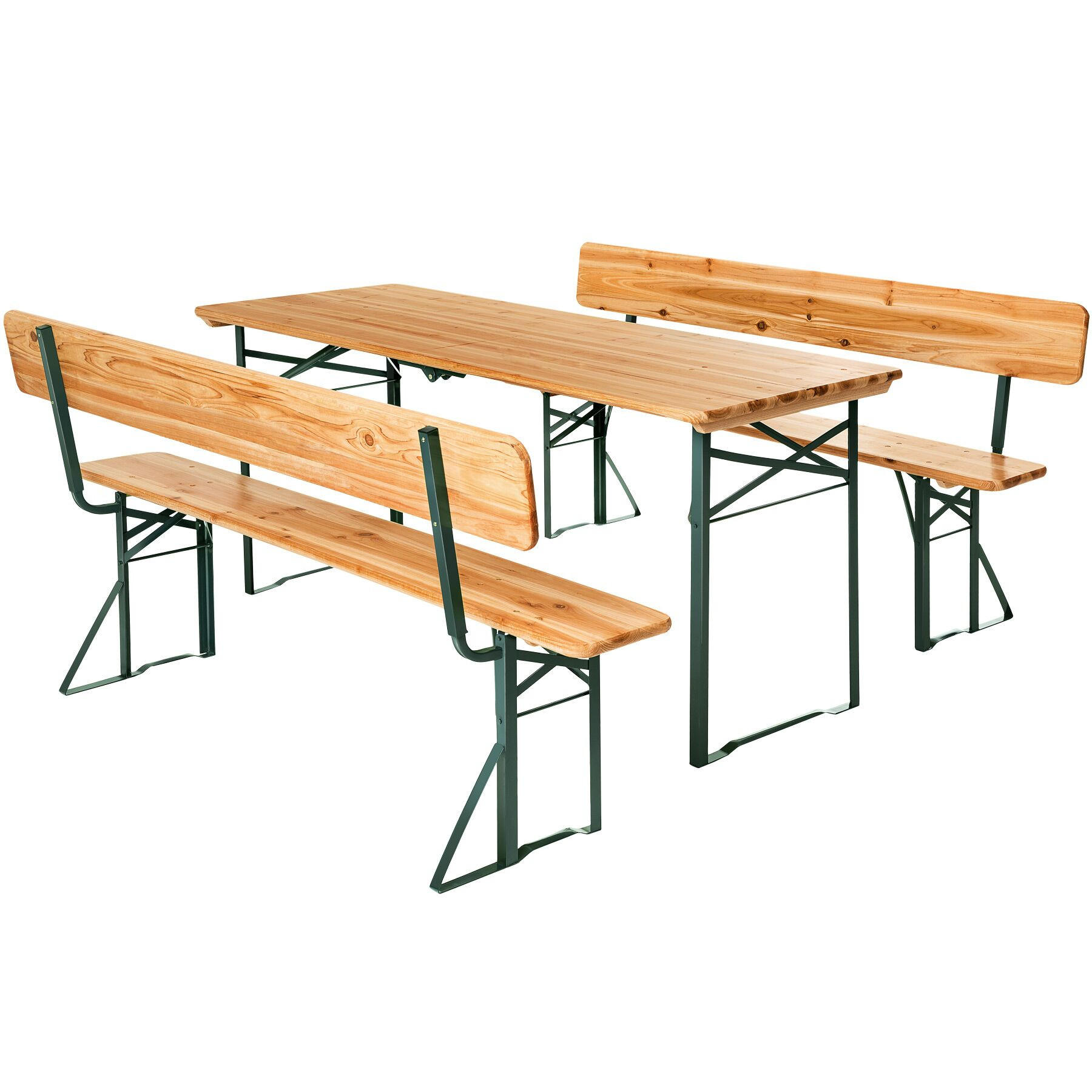 BIERZELTGARNITUR Franz Ii,robustes Tannenholz mit Schutzlackierung,braun - Braun, Naturmaterialien/Holz - tectake
