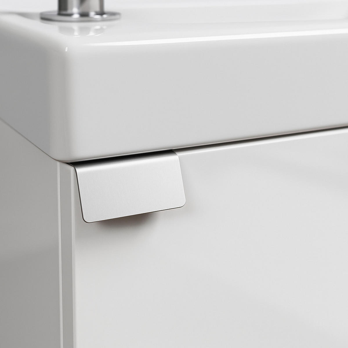 GÄSTE-WC-MÖBELSET Apollo 2 Teile Weiß Hochglanz - 40 x 22 x 68 cm - Weiß, Holz (40/68/22cm) - Badplaats