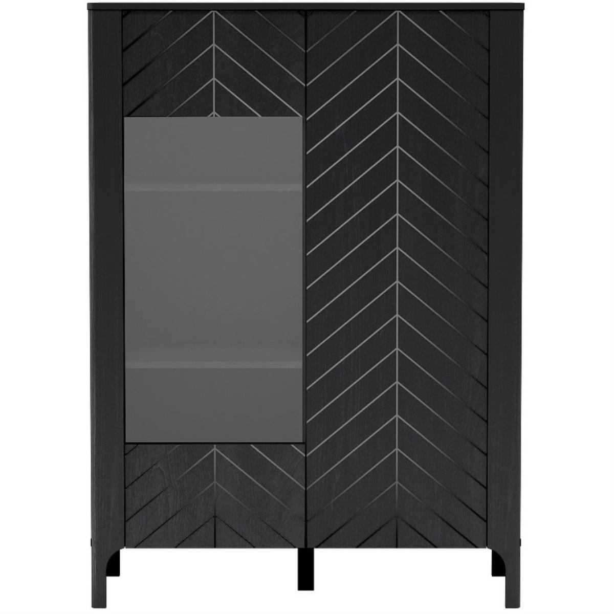 VITRINE Lume mit 2 Glastüren, 100 cm, schwarz - Schwarz, Holzwerkstoff (103/145/40.5cm) - Beautysofa