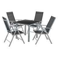 GARTENGARNITUR Milano 5-tlg. - Silberfarben, Metall - Juskys