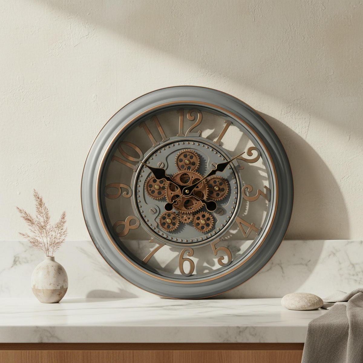 WANDUHR Ramsey Grau 45/7/45cm Kunstoff - Grau, Kunststoff (45/45/7cm) - Mondex