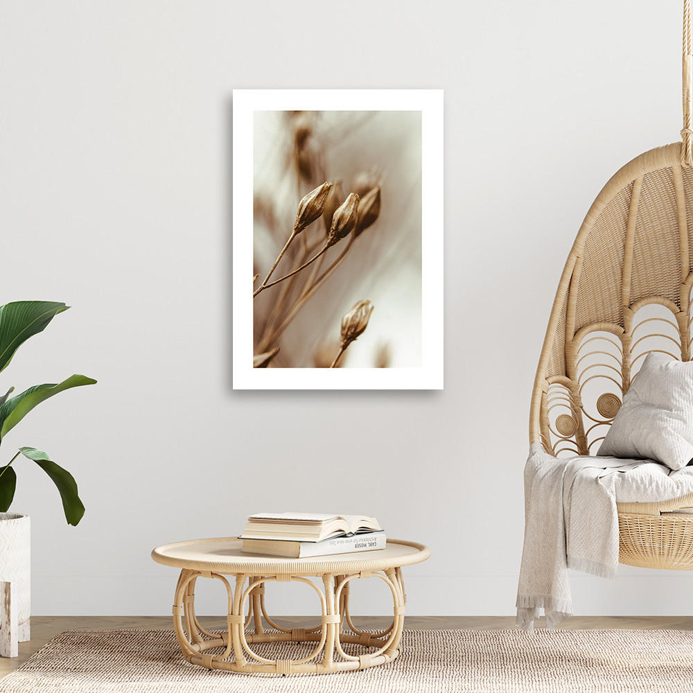 WANDBILD verwelkte blumenblätter - Beige, Textil (40/60cm) - Feeby