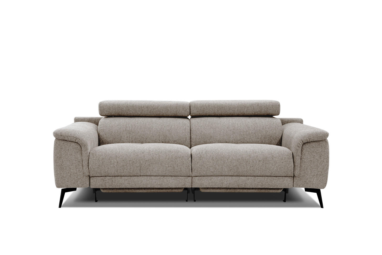 RELAXSOFA FIERO 3-Sitzer mit 2 Relaxfunktionen, taupe - Taupe/Schwarz, Holzwerkstoff/Textil (212/82/103cm)