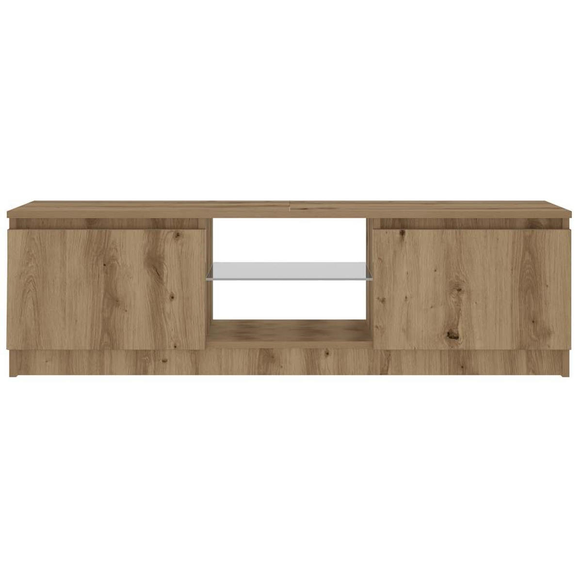 TV-SCHRANK Mit Led-Leuchten Artisan-Eiche 120/30/36 Cm - Alteiche, Holzwerkstoff (30/36/120cm) - vidaXL