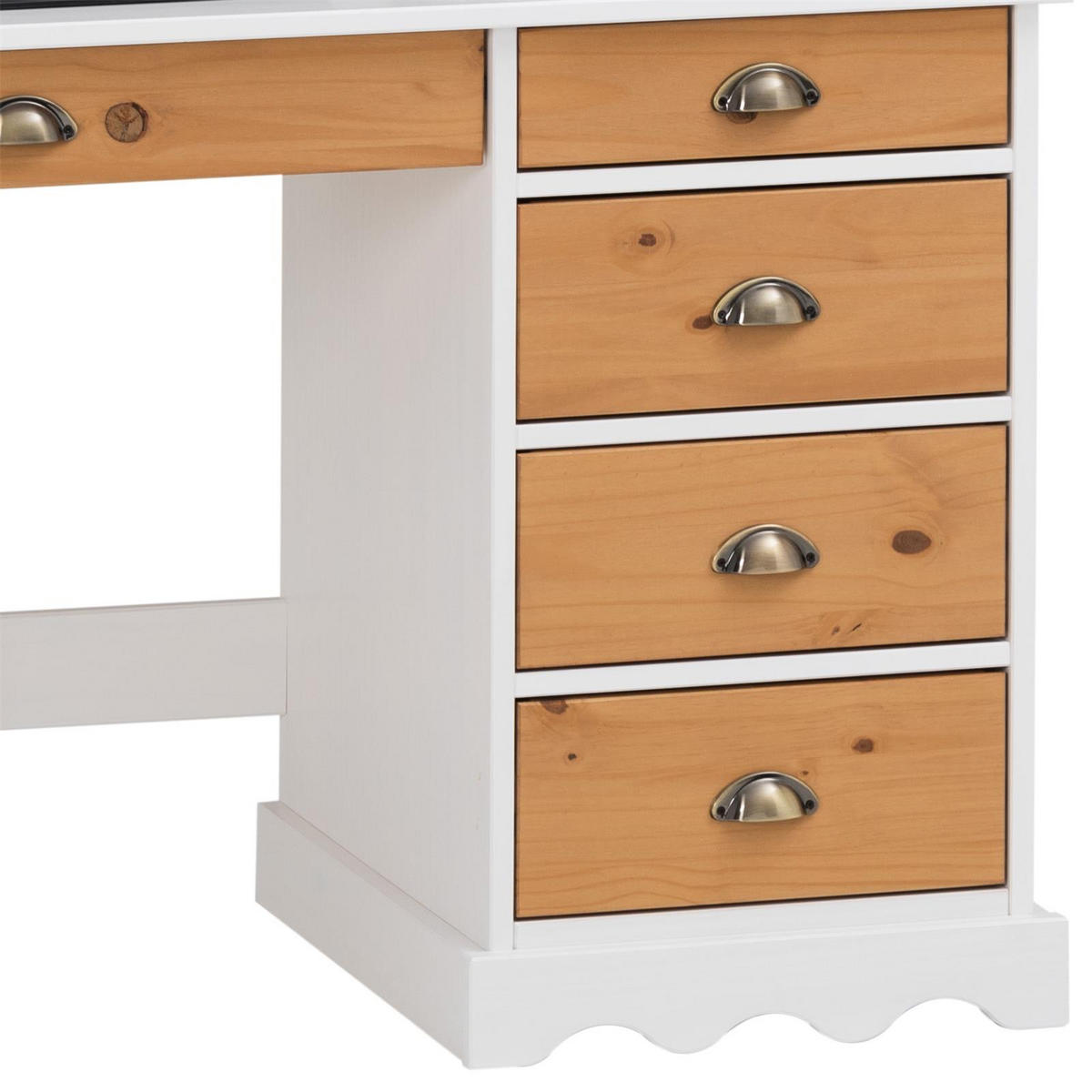 SCHREIBTISCH COLETTE - Weiß/Braun, Holz (54/114/85cm) - IDIMEX