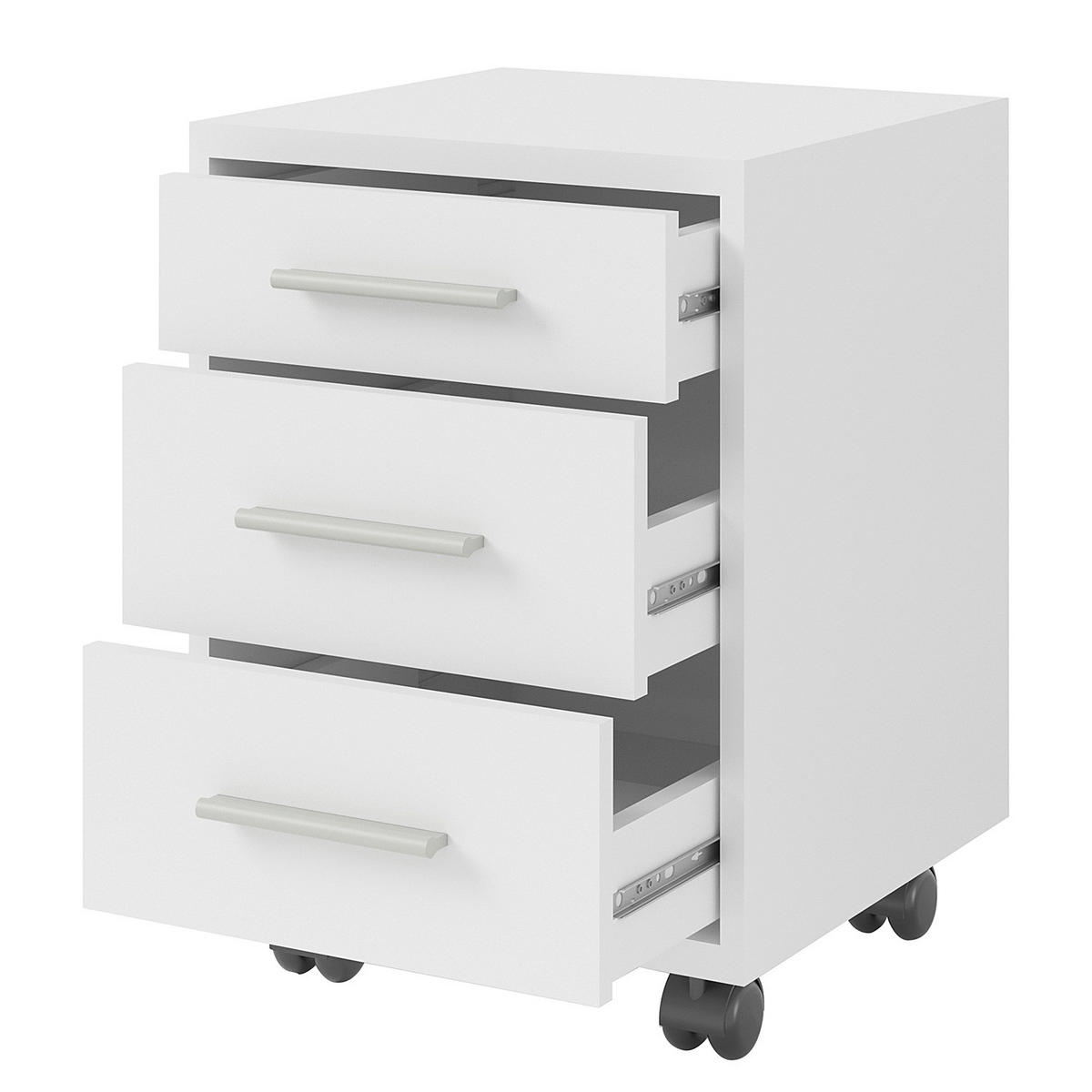 ROLLCONTAINER - Weiß, Holzwerkstoff/Kunststoff (40/56/39cm) - home24