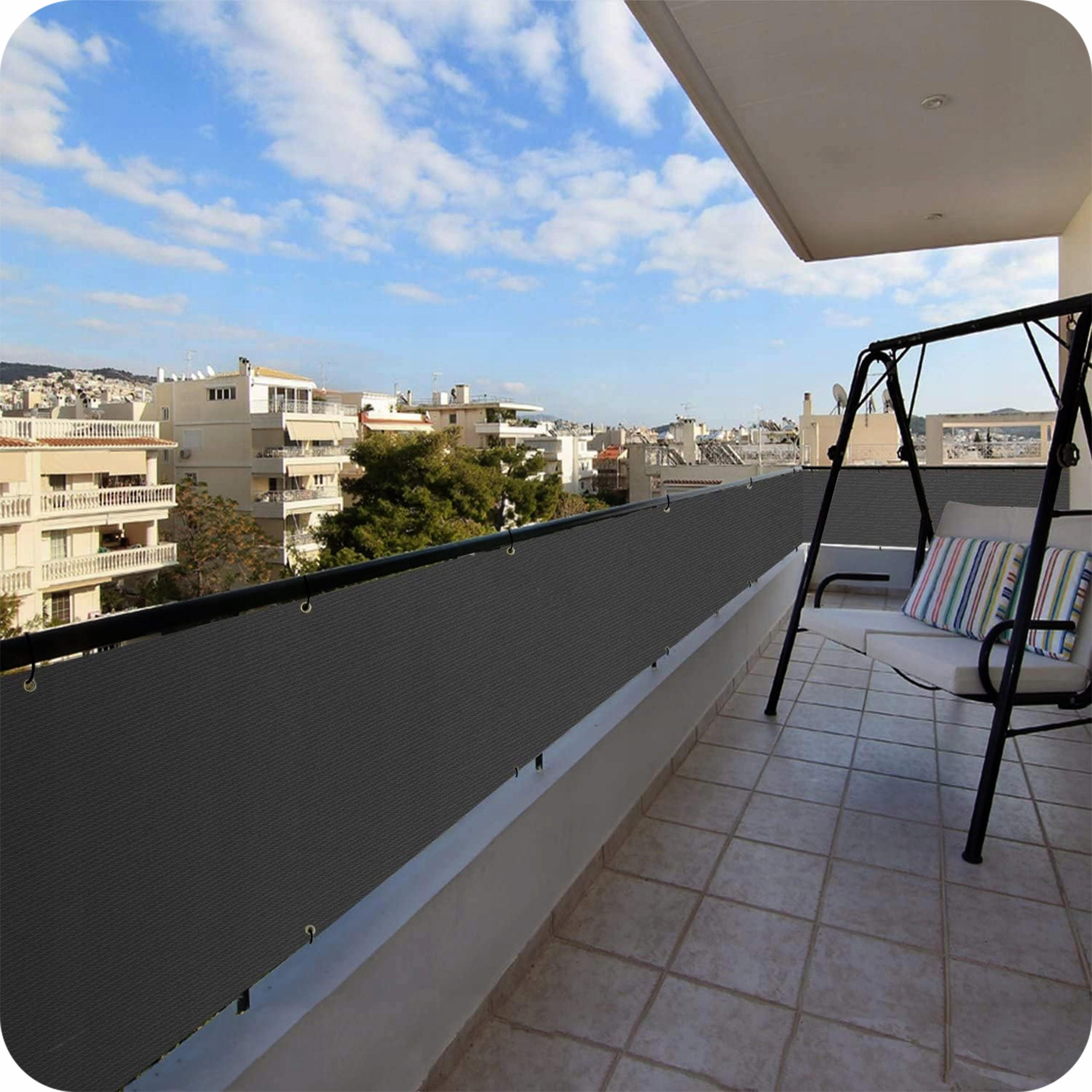 BALKON-SICHTSCHUTZ 1x5m - Anthrazit, Kunststoff (500/100cm) - KRUMAD