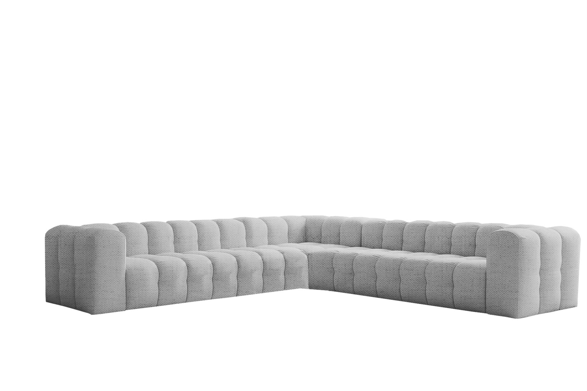 ECKSOFA Solvie Xl In Moly - Hellgrau, Holzwerkstoff/Textil (330/330cm) - Fun Möbel