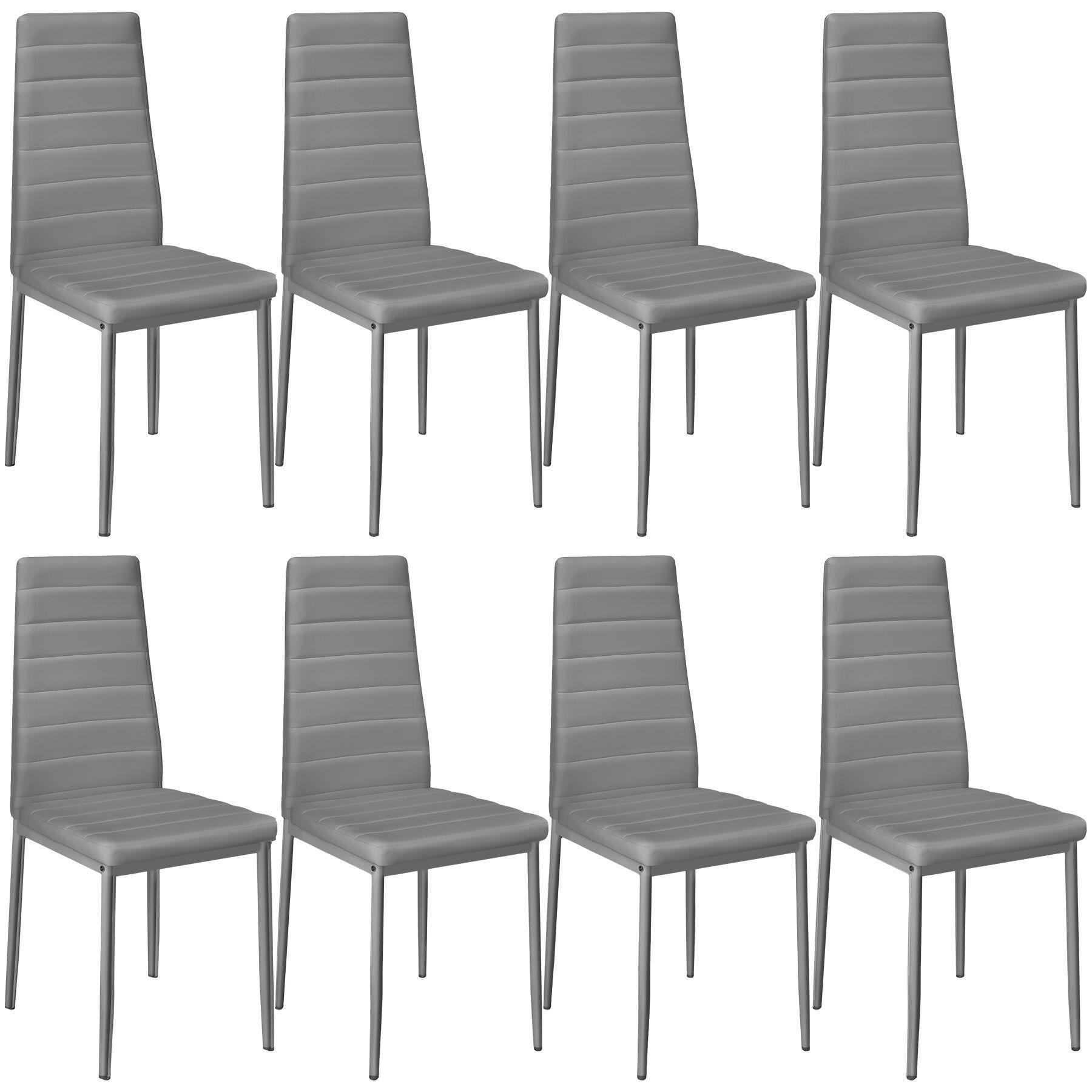 ESSZIMMERSTUHL 8er Set Thomas 41 x 45 x 98 5 cm grau - Grau, Textil (48/98.5/45cm) - tectake