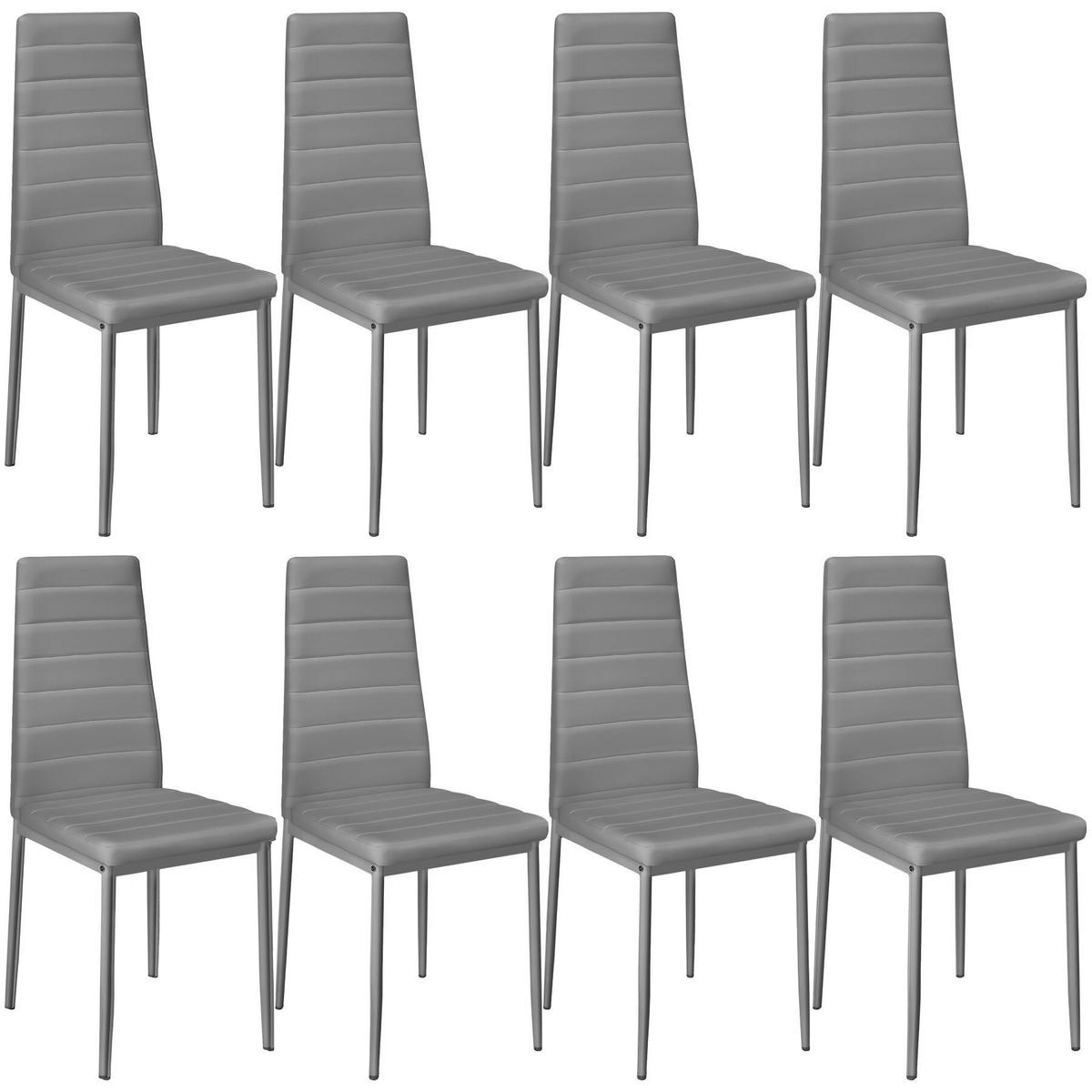 ESSZIMMERSTUHL 8er Set Thomas 41 x 45 x 98 5 cm grau - Grau, Textil (48/98.5/45cm) - tectake