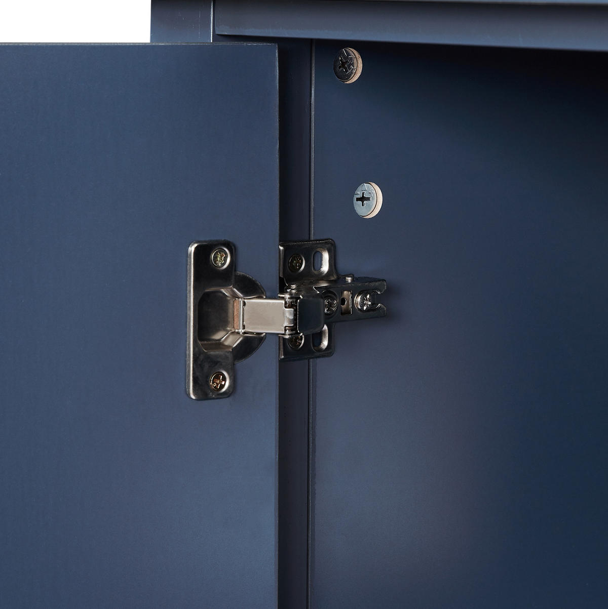 SIDEBOARD aus Spanplatte und MDF 160x40x89 cm Navyblau mit Reliefdekor und Stauraum - Dunkelblau, Holzwerkstoff (160/89/40cm) - IVMEU