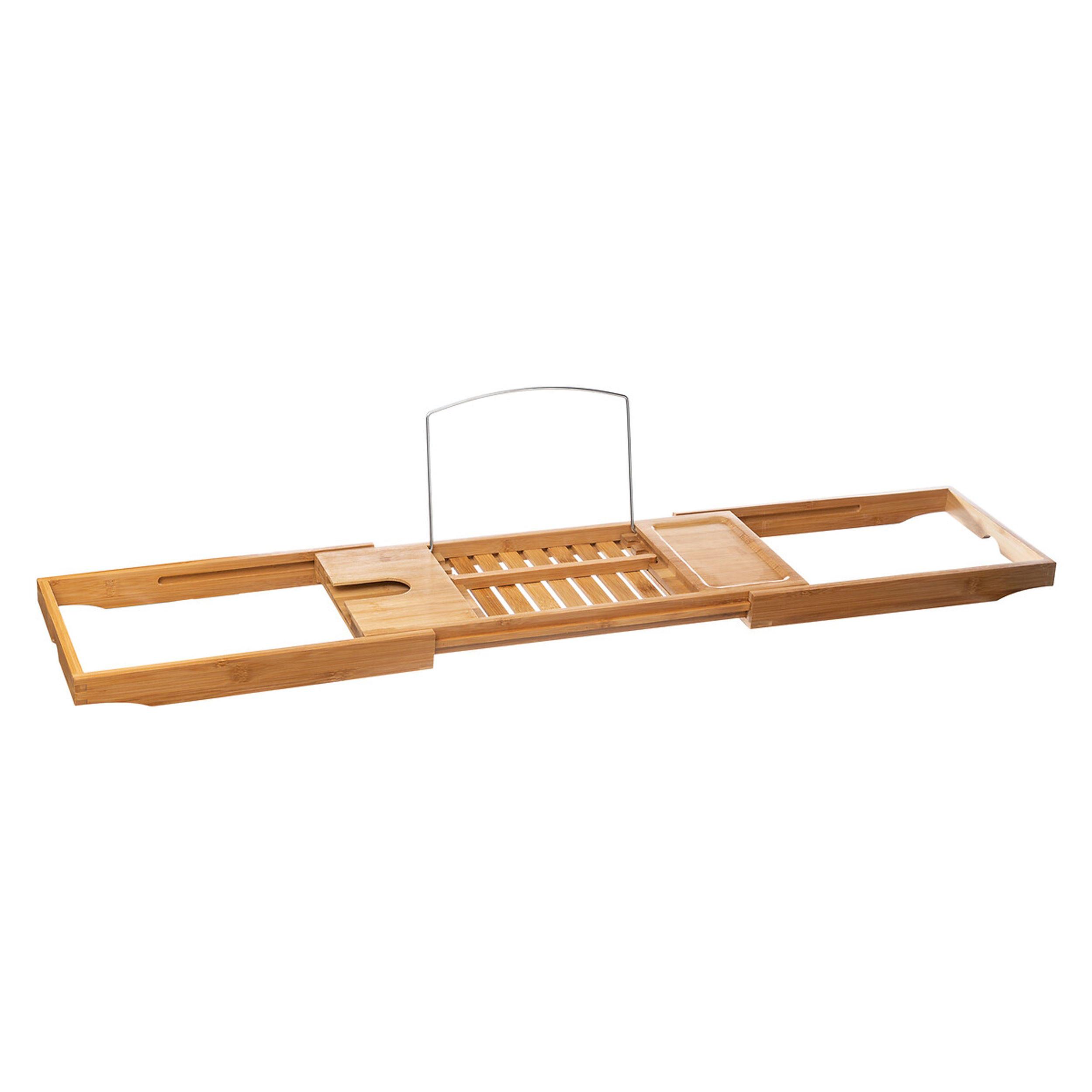 BADEWANNENABLAGE Ausziehbar Natureo, Bambus, Edelstahl, Beige, 70-105 cm - Beige, Holz (22/4/105cm) - 5five Simply Smart