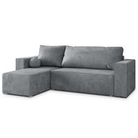 ROHOVÁ SEDAČKA RAVELO světle šedá - šedá/světle šedá, dřevo/textil (240/140cm) - MASSENO