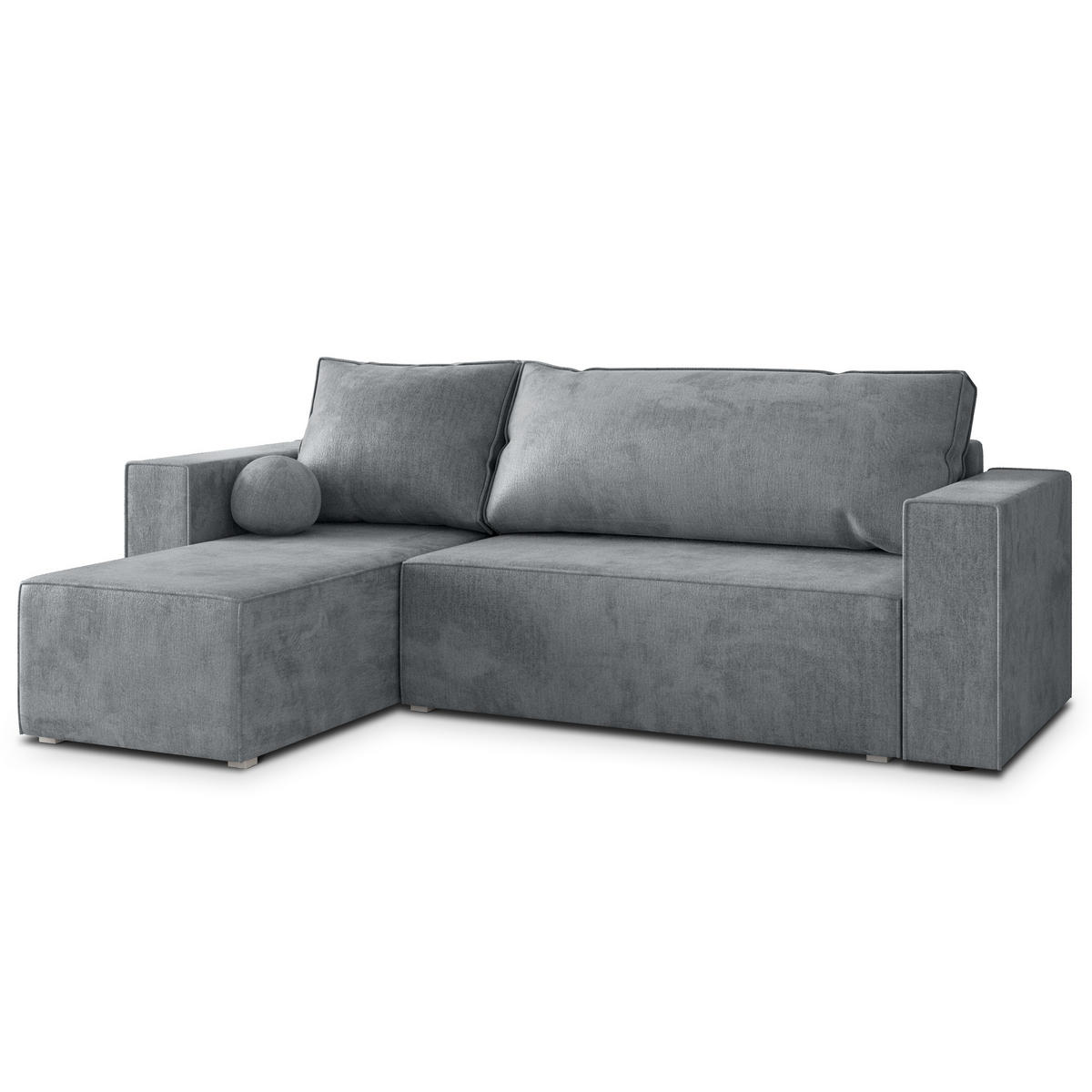 ROHOVÁ SEDAČKA RAVELO světle šedá - šedá/světle šedá, dřevo/textil (240/140cm) - MASSENO