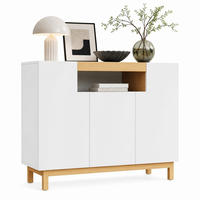 SIDEBOARD aus Spanplatte 120,5x42x96 cm Weiß mit 3 Türen und offenem Fach - Weiß, Holzwerkstoff (120/96/42cm) - IVMEU