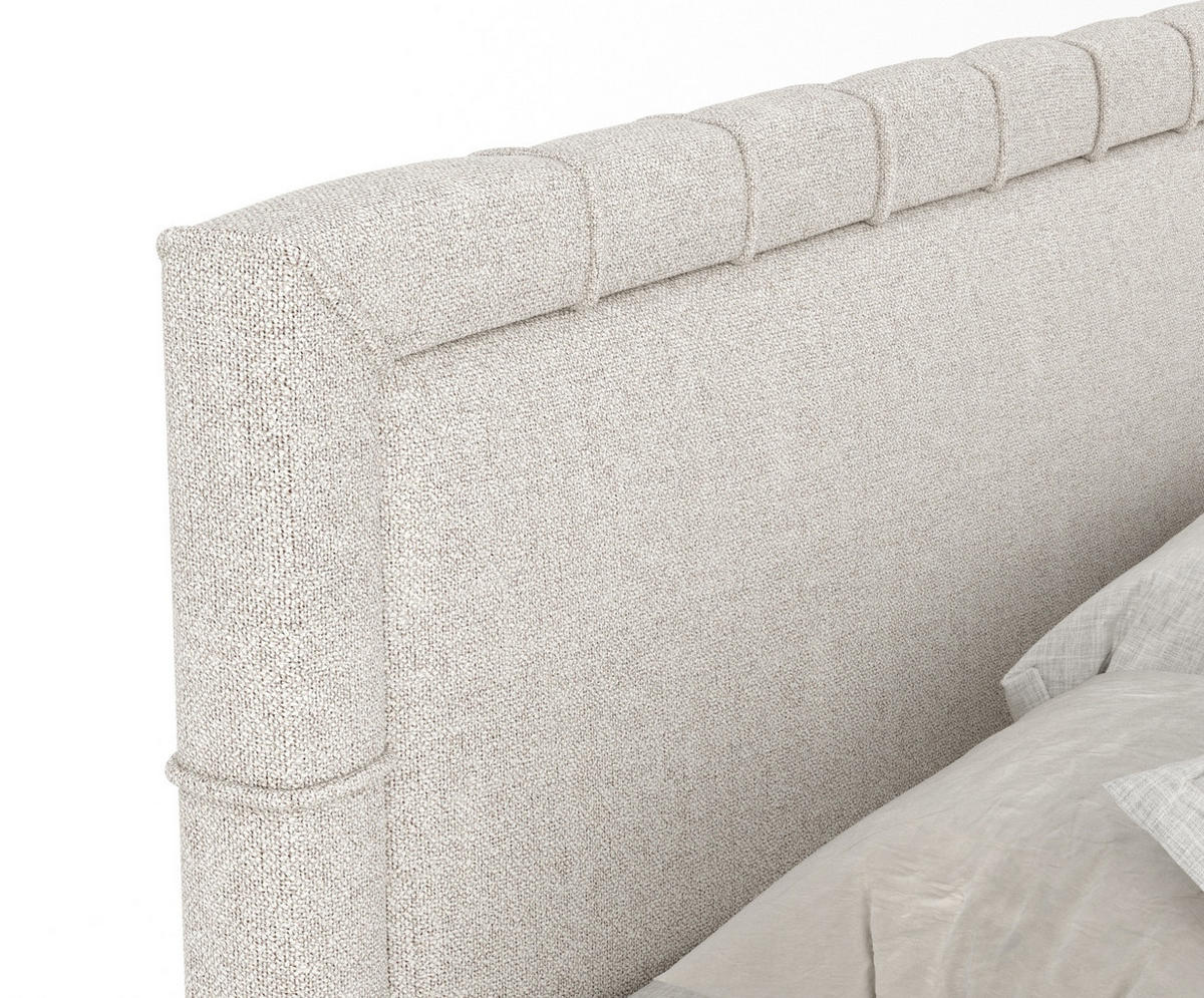 BOXBETT Voyage Hellbeige 140/200 cm mit Matratze und Topper - Beige/Schwarz, Holz/Holzwerkstoff (140/200cm) - Maison de Reve