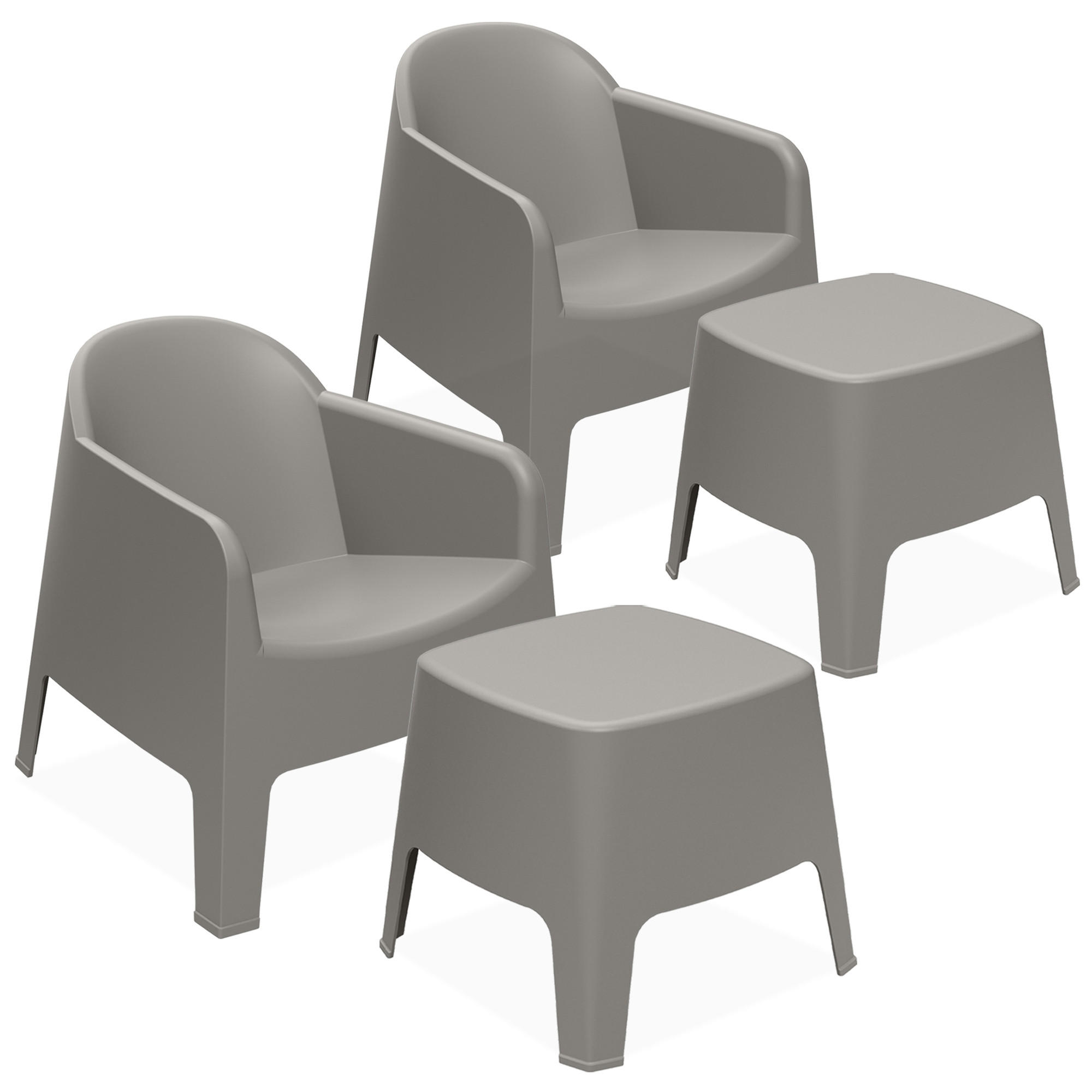 GARTENMÖBEL-SET MALUS, 4-tlg - Graubraun, Kunststoff - KONSIMO®