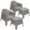 GARTENMÖBEL-SET MALUS, 4-tlg - Graubraun, Kunststoff - KONSIMO®