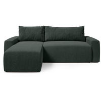 ECKSOFA PLUSH mit Schlaffunktion Dunkelgrün Boucle - Dunkelgrün, Textil (240/145cm) - Bromarkt