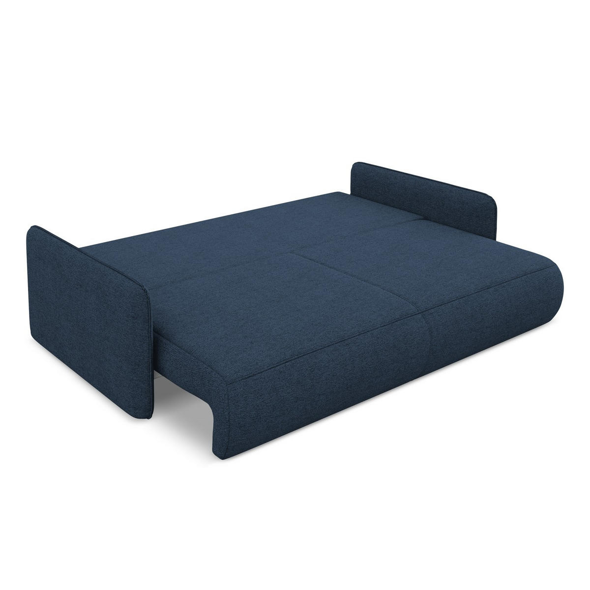 3-SITZER SOFA mit Schlaffunktion Chenille Stoff Blau - Blau/Schwarz, Kunststoff/Textil (216/86/105cm) - LaMiaSofa