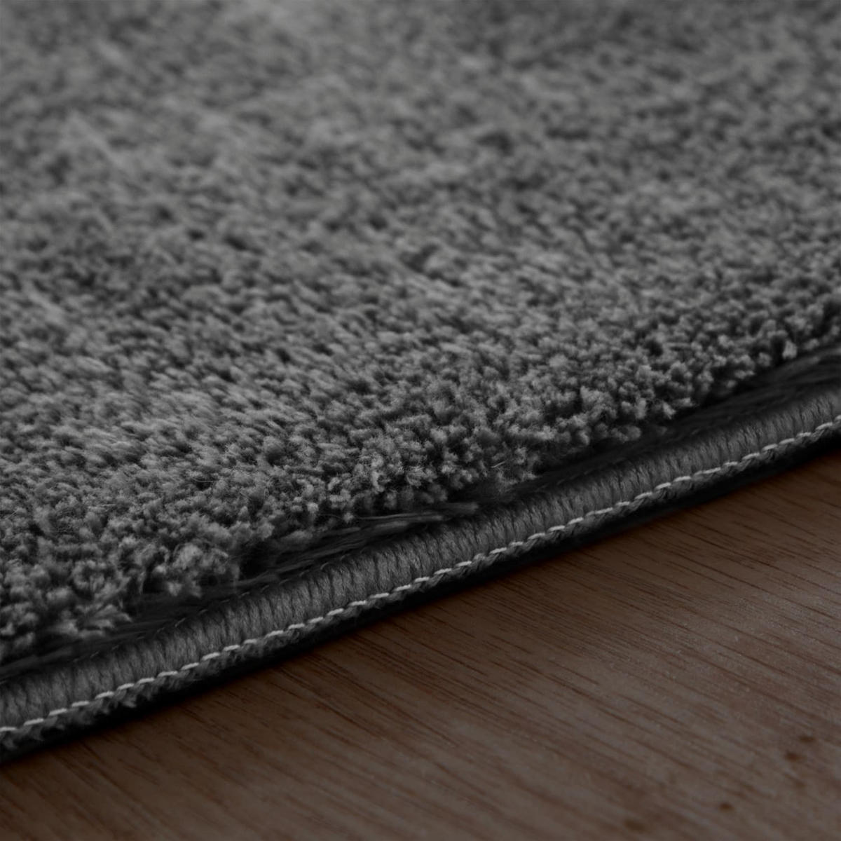 TEPPICH Kurzflor waschbar Unifarben Wohnzimmer schmutzabweisend Anthrazit Rechteckig 200x280 - Anthrazit, Textil (200/280cm) - KADIMA DESIGN