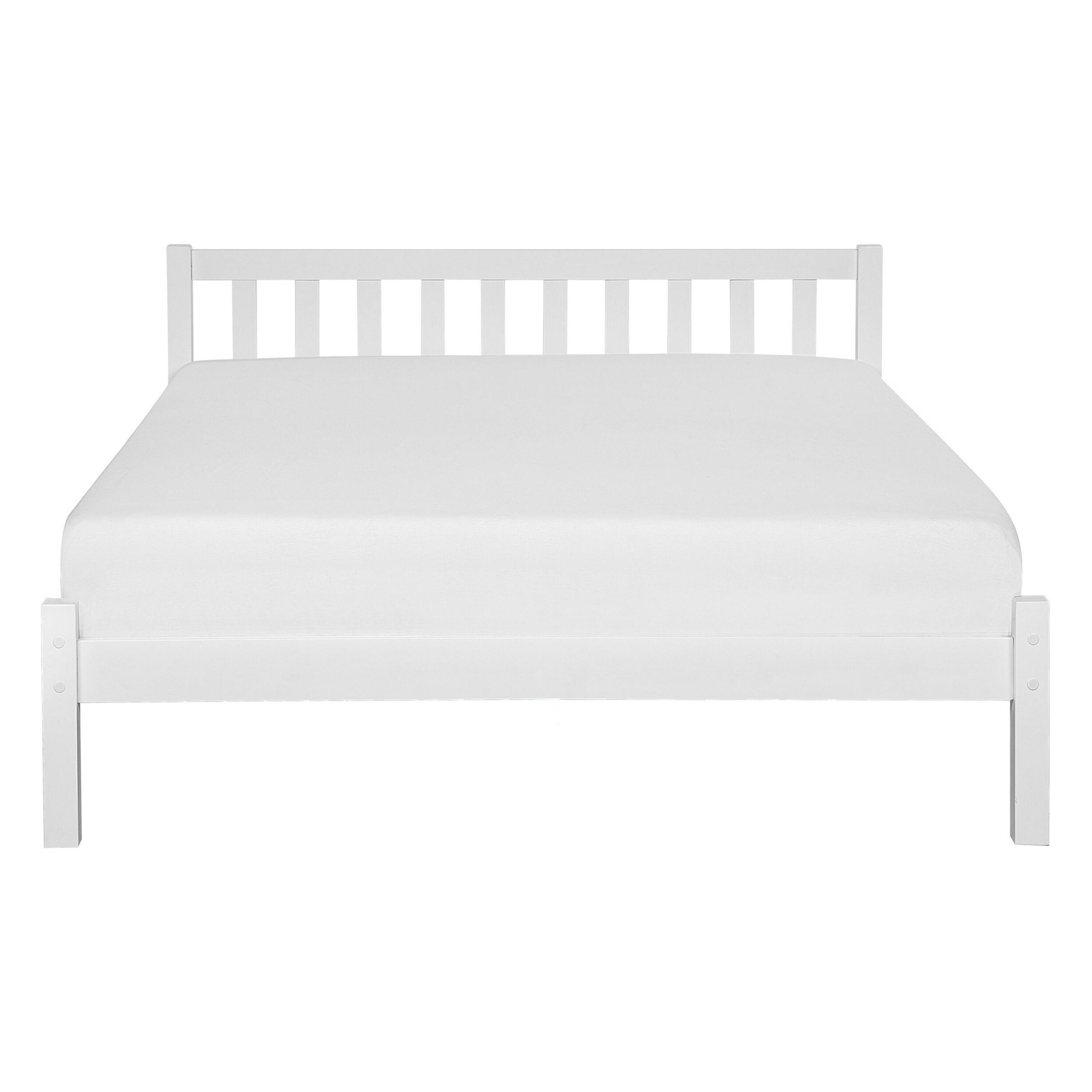 HOLZBETT 140/200cm Weiß Florac - Weiß, Holz (140/200cm) - Beliani