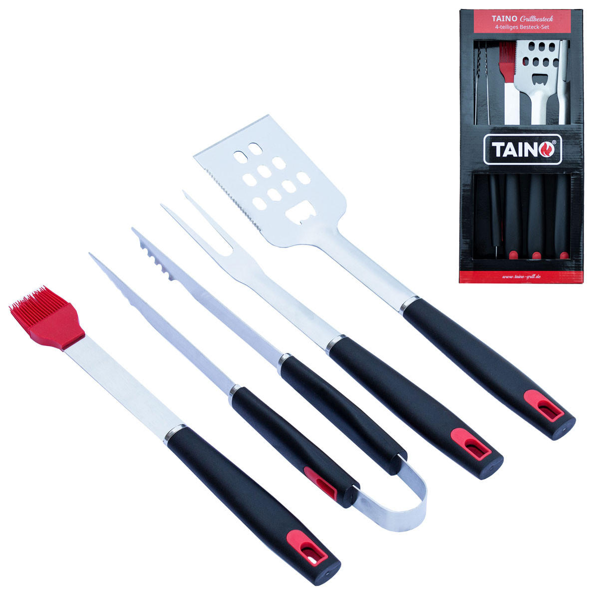 GRILLBESTECK 4-teilig - Silberfarben, Metall (5/1/40.5cm) - TAINO