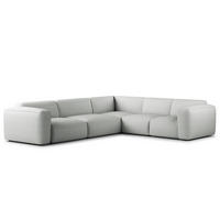 ECKSOFA mit Rundecke - Schwarz/Grau, Kunststoff/Textil (325/260cm) - home24