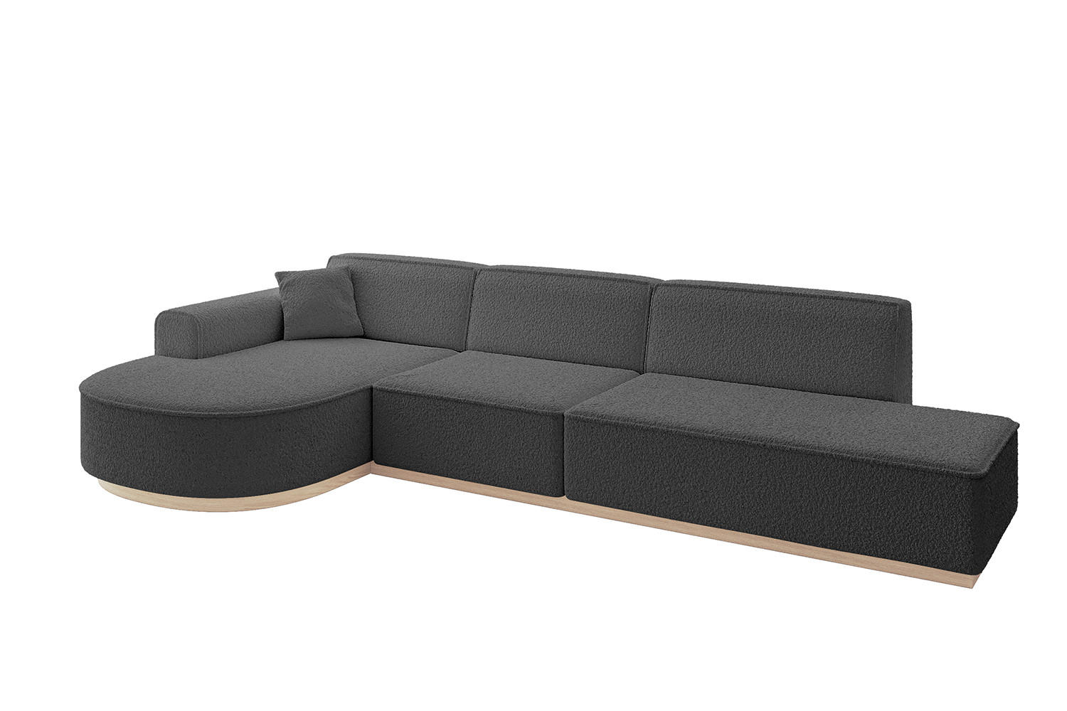 ECKSOFA Ottomane Links ARRIO-L2 - 328x171x83 cm Grau - Grau, Holzwerkstoff/Textil (328/171cm) - ALTDECOR