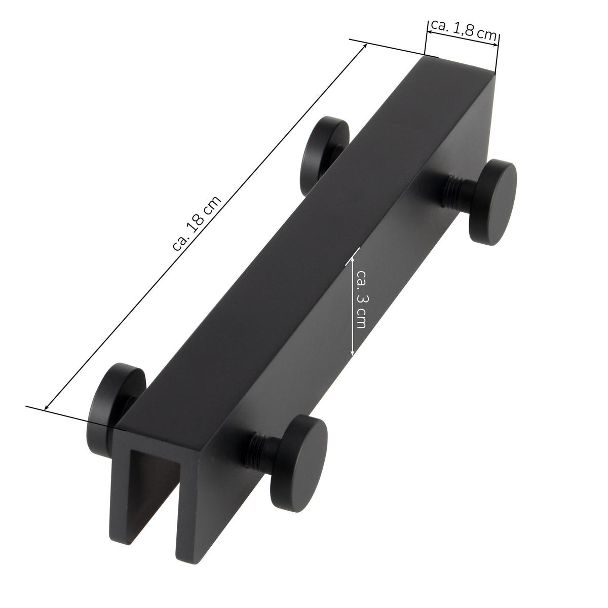 HAKENLEISTE, schwarz - Schwarz, Metall (5/3/18cm) - bremermann
