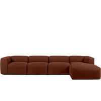 ECKMODULSOFA-RECHTS BUFFO 6-Sitzer mit extrem weicher Sitzfläche, Gewebestoff, orange - Dunkelorange, Textil (377/180cm) - KONSIMO®