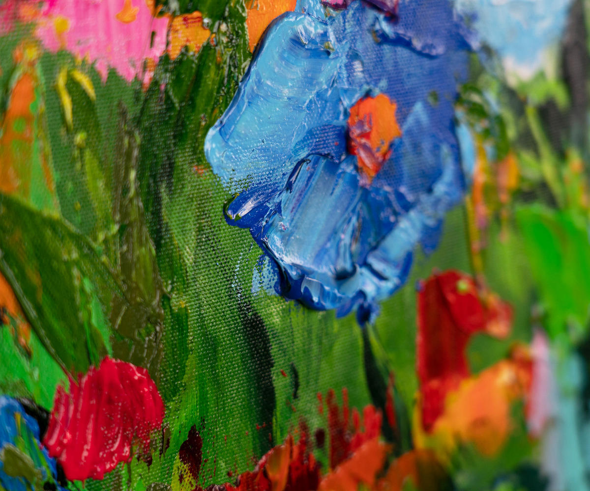 GEMÄLDE Blumige Farben Schattenfugenrahmen Pink 100x50 cm - Pink, Holz (100/50cm) - YS-art gallery