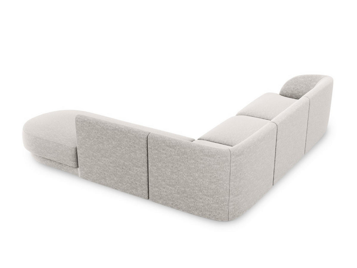 ECKSOFA rechts Miley aus Chenille-Stoff hellgrau 6 Sitzplätze - Hellgrau, Textil (248/255cm) - Micadoni