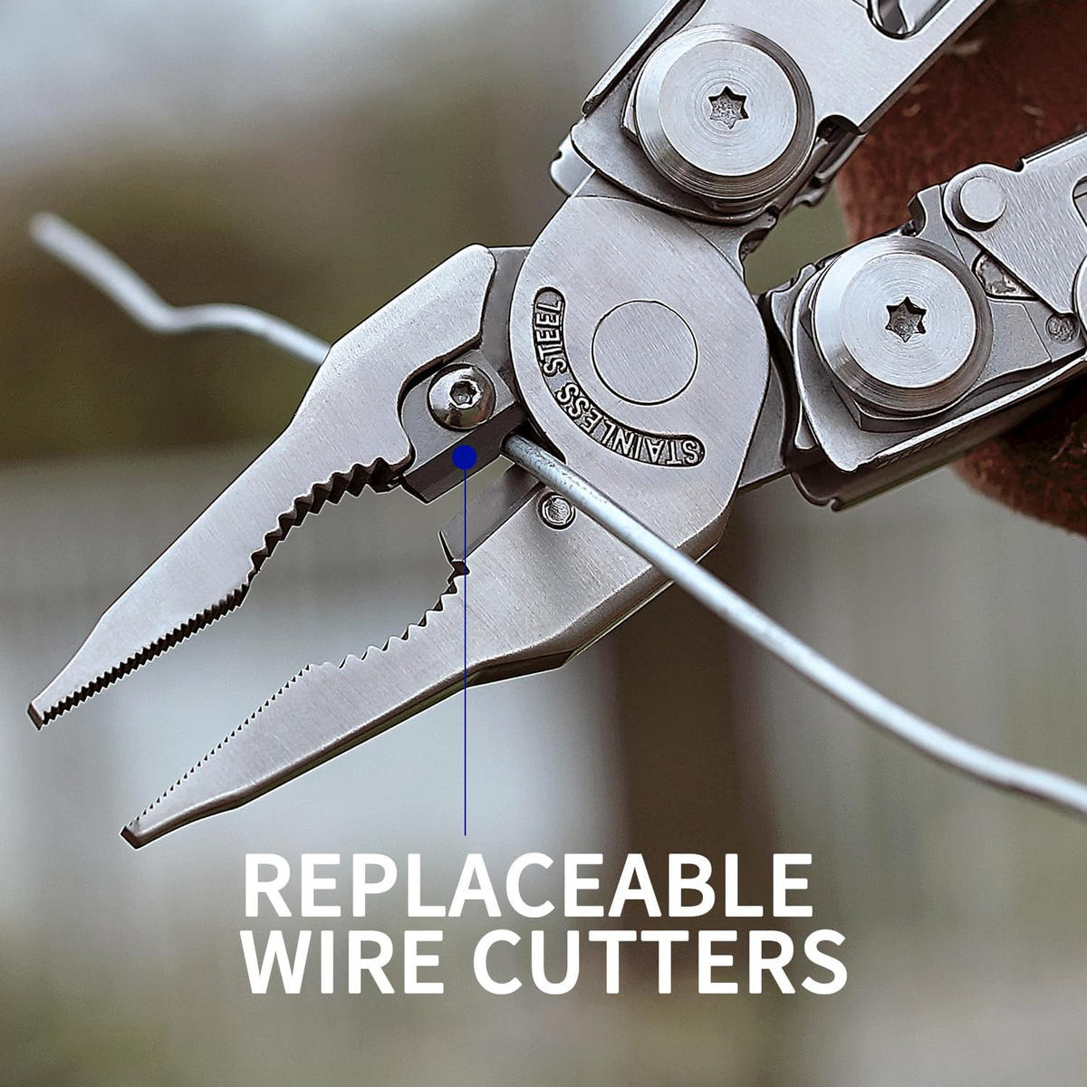 ZANGE – mit Selbstverriegelungsfunktion – ideal für den Outdoor-Einsatz und Survival-Szenarien. - Silberfarben, Metall (14.2/1.9/6.1cm) - DCA