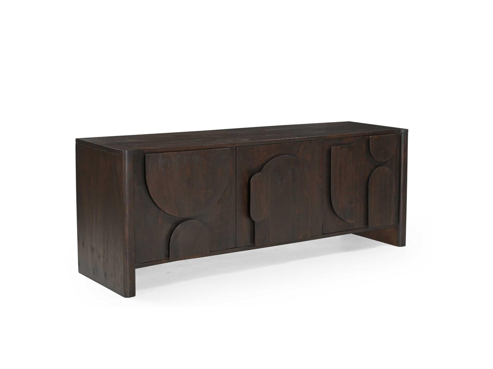 TV Board Zania Mangoholz 150 cm / 40 cm Dunkelbraun - Dunkelbraun, Holz (150/55/40cm) - Villa Möbel