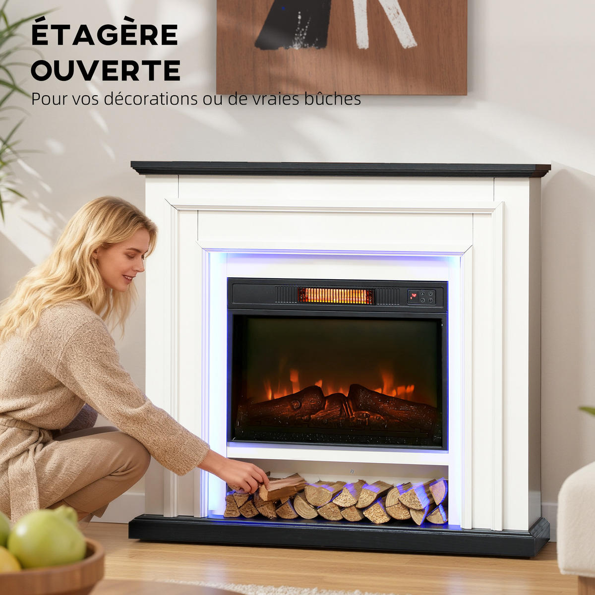 ELEKTROKAMIN DE-17071 1800 W RGB-LED-Flamme Schwarz - Schwarz, Metall (105/97/27cm) - ComfortXL