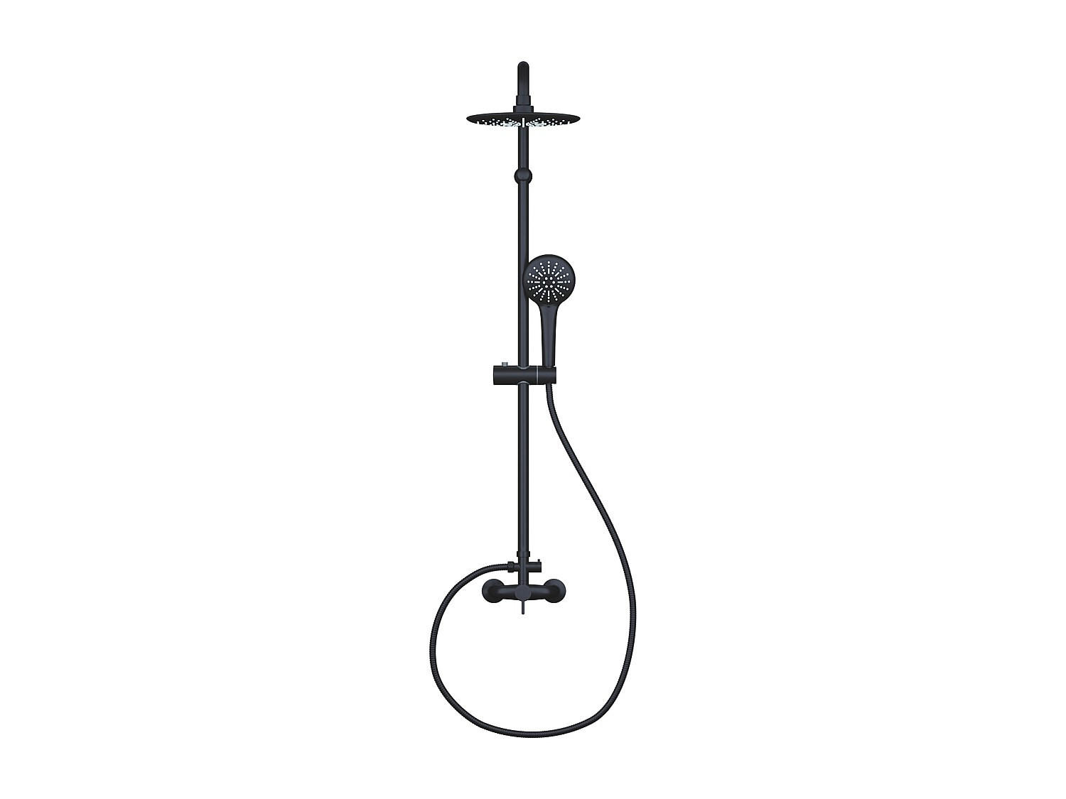 DUSCHSÄULE - 18.3 cmcm x 35.5 cmcm - Metall - Schwarz - AITA - Schwarz, Metall (18.3/116/35.5cm) - Vente-Unique
