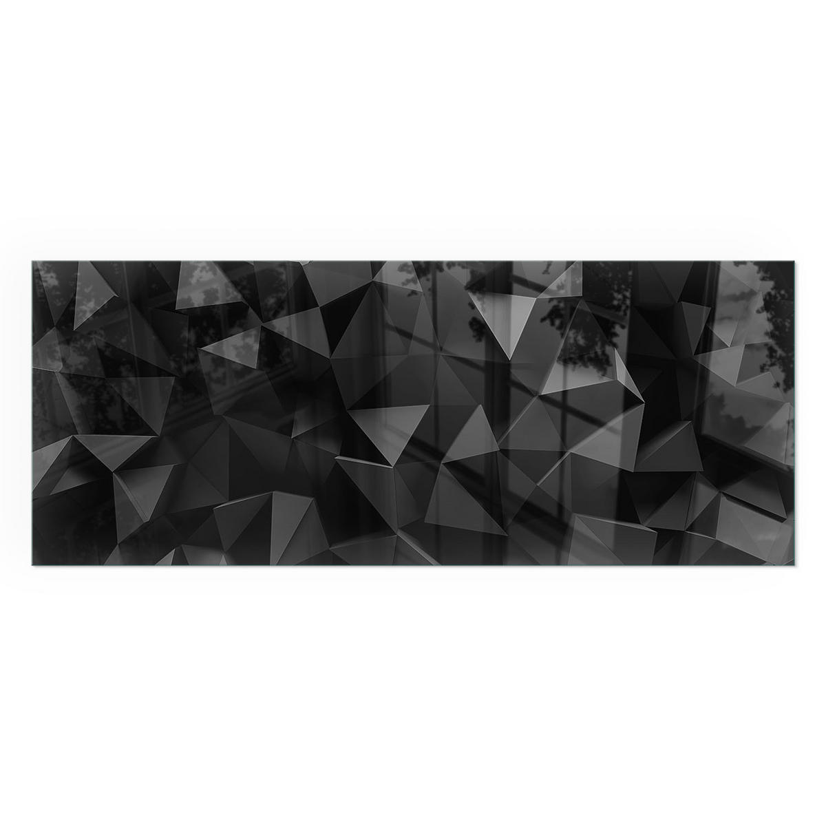 GLASPLATTE für Kamin 125x50 cm - Schwarz, Glas (125/50/0.4cm) - TULUP